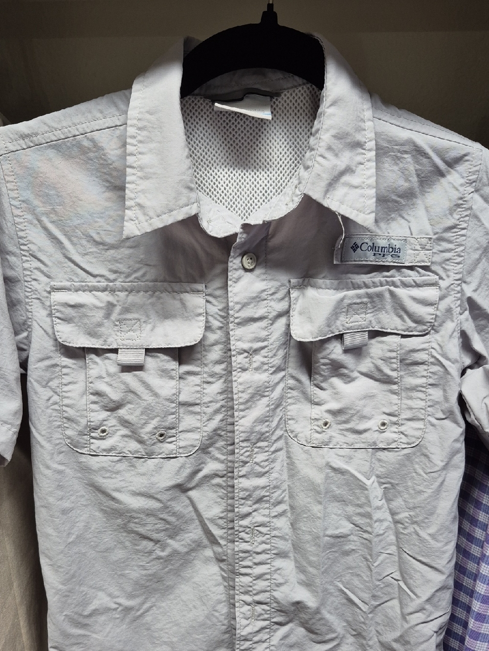 Columbia Light Gray Short-Sleeve Outdoor Button Shirt